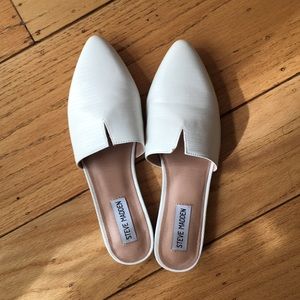 Steve Madden White Crocodile Mules